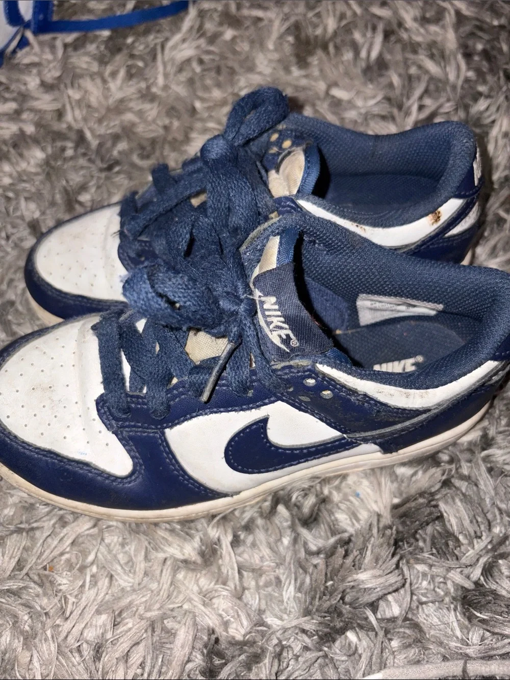 Nike Kids Low-Top Sneakers in Navy and White. Used